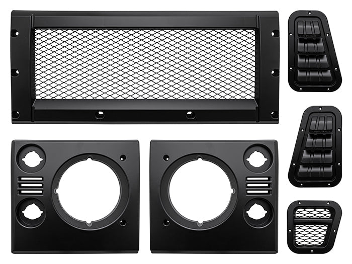 Bearmach Face Lift Kit - Satin Black Mesh - BA 9451BM