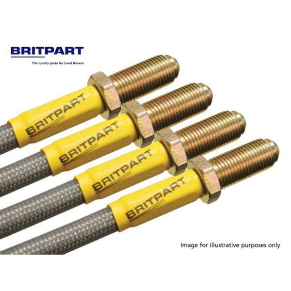 Britpart DA240440S Plus 40mm Extended Stainless Steel Braided Brake Hose Kit for Range Rover Classic (1981 – 1990) Non-ABS – DA240440S