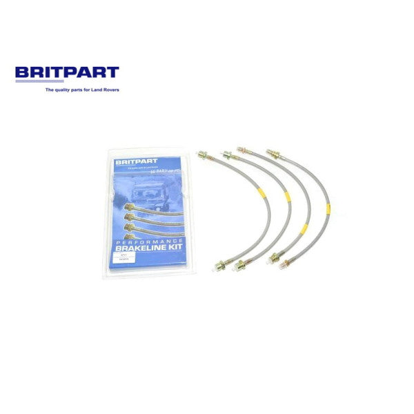 Stainless Steel Braided Brake Hose Kit for Defender TD5/Puma – DA3401S