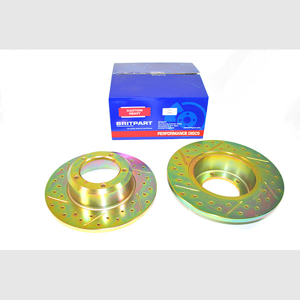 DA4600 - 2 - Range Rover Classic Front Solid Brake Discs Drilled and Grooved Performance Upgrade – DA4600-2