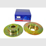 DA4604 - 1 - Rear Solid Brake Discs Drilled and Grooved Performance Upgrade for Range Rover P38 – DA4604-1