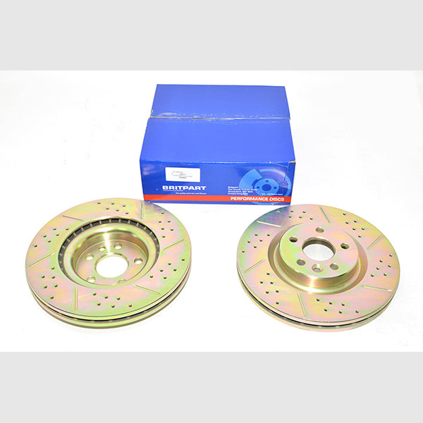DA4689 - 1 - Range Rover Evoque Front Vented Brake Discs Drilled and Grooved Performance Upgrade – DA4689-1