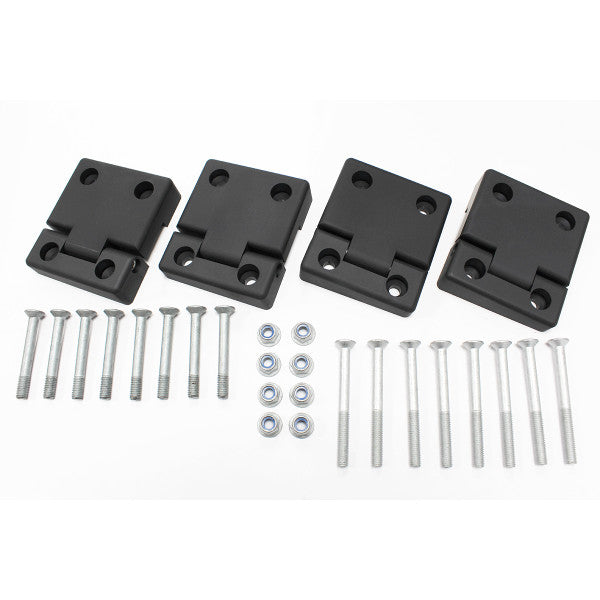 2Nd Row Door Hinges - Black - Defender (1986 – 2006) Anodised black finish, Set of 4, Complete with stainless steel fixings – GA1306