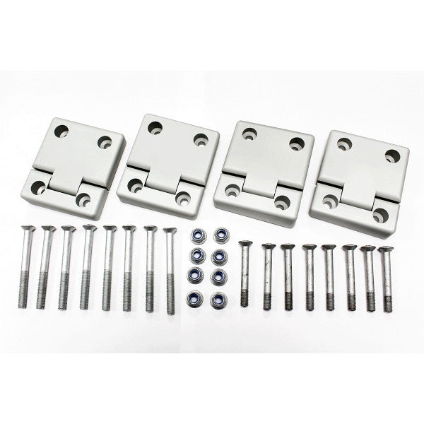 2Nd Row Door Hinges - Alloy - Defender (1986 – 2006) Natural aluminium finish, Set of 4, Complete with stainless steel fixings – GA1309