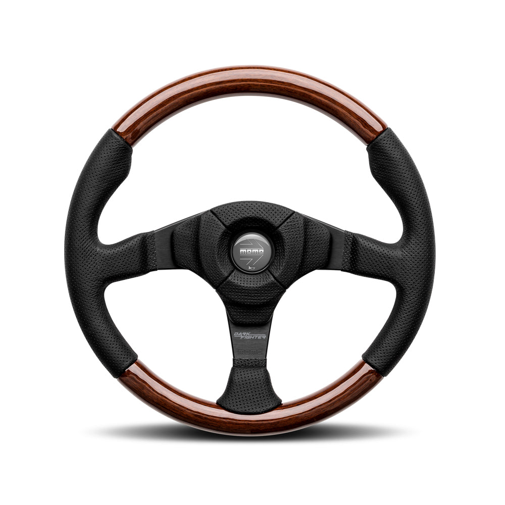 MOMO Dark Fighter Wood Steering Wheel