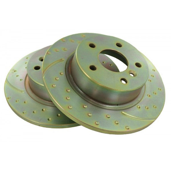 Rear Turbo Grooved Brake Disc GD957 (Pair) Suitable for Discovery 2 and Range Rover P38 Vehicles