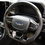 Ford Ranger (2023+) Carbon and Leather Flat Bottom Heated Steering Wheel