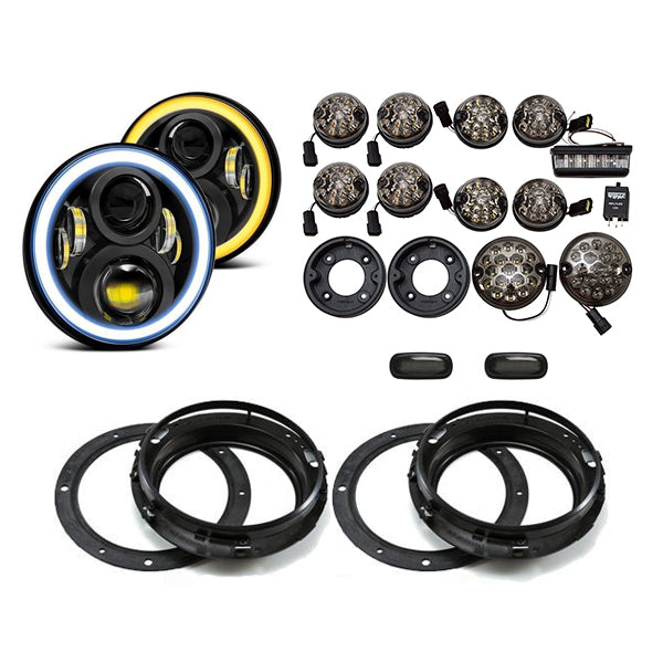 Halo LED Light Package - Smoked Full suitable for Land Rover Defender