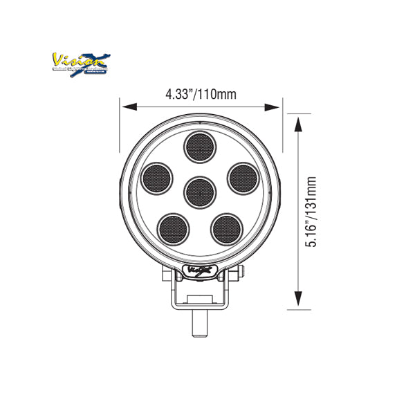 VISION X VL SERIES ROUND 6-LED 30W W/DT