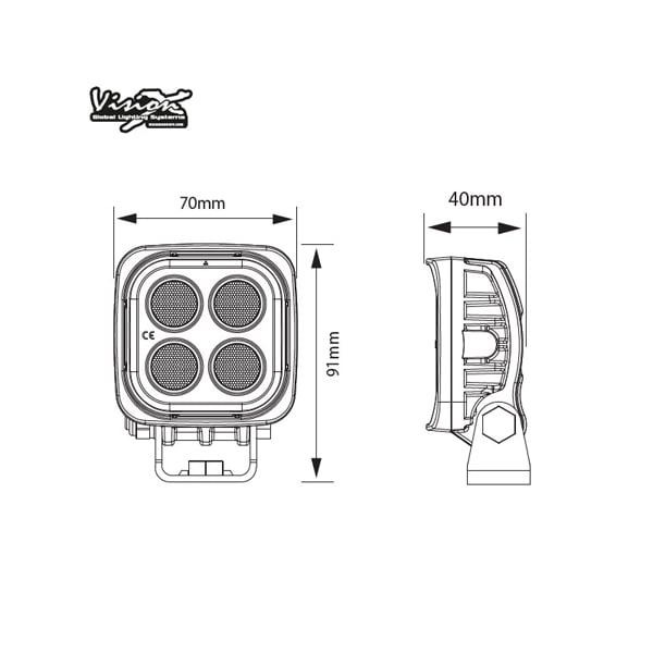 VISION X VL SERIES SQUARE 4-LED 12W W/DT