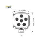 VISION X VL SERIES SQUARE 9-LED 45W W/DT