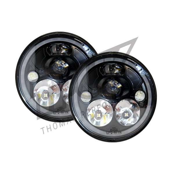 Vision X 7" Vortex LED Headlights (E-Marked) Matte Black