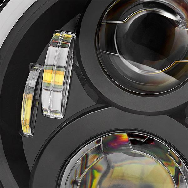 LED Projector Headlights with Halo DRL suitable for Land Rover Defender