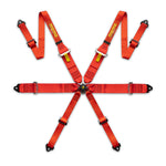 MOMO Pro Driver Racing Harnesses - 6 Point - Red