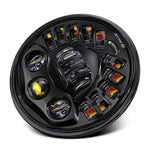 Black Projector LED Alien Headlights with DRL suitable for Land Rover Defender