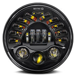 Black Projector LED Alien Headlights with DRL suitable for Land Rover Defender