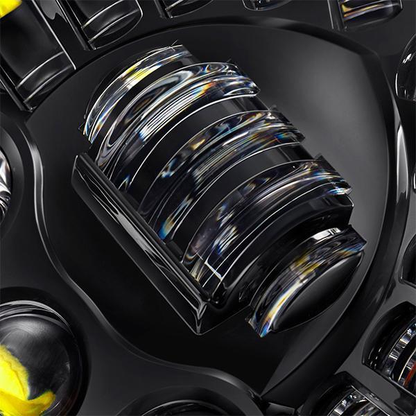 Black Projector LED Alien Headlights with DRL suitable for Land Rover Defender