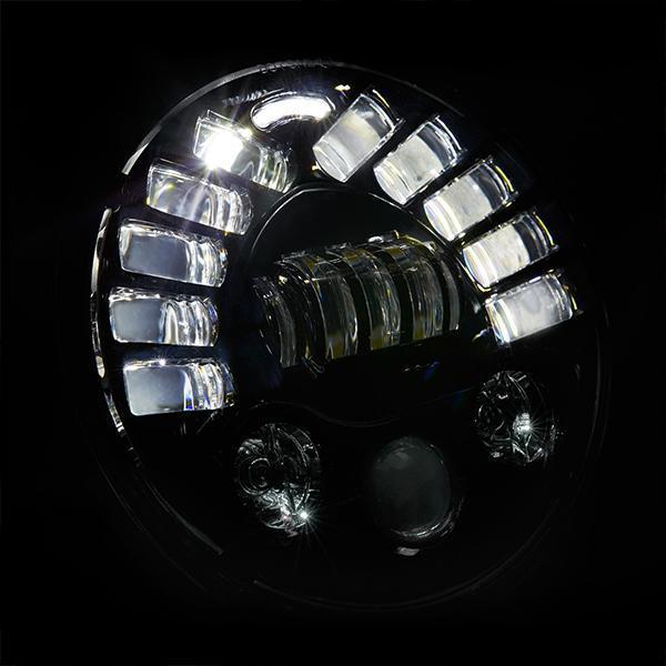Black Projector LED Alien Headlights with DRL suitable for Land Rover Defender
