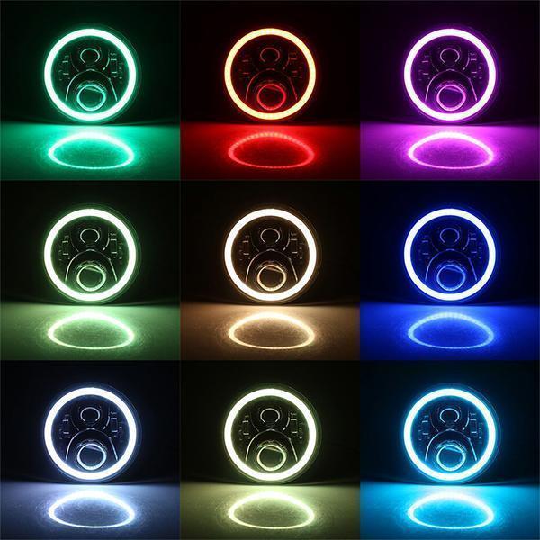 RGB LED Bluetooth Headlights (Colour Switch) suitable for Land Rover Defender