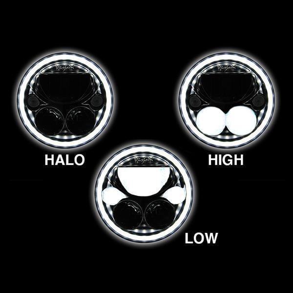 Vision X 7" Vortex LED Headlights (E-Marked) Matte Black