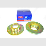 DA4600 - 2 - Range Rover Classic Front Solid Brake Discs Drilled and Grooved Performance Upgrade – DA4600-2