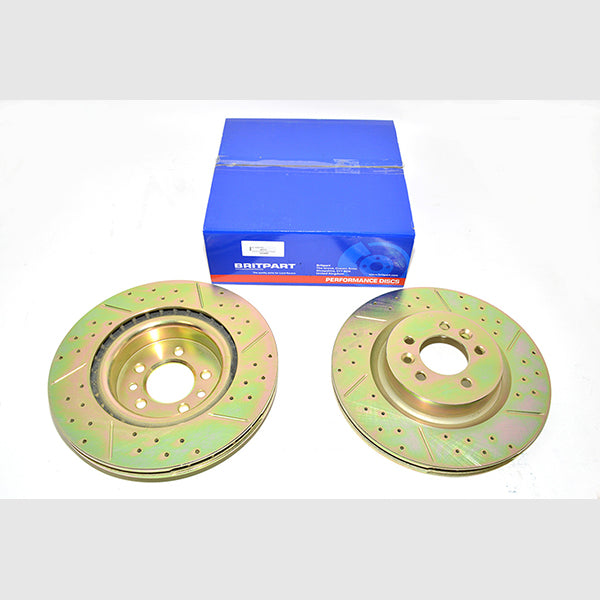 DA4685 - 1 - Front Vented Brake Discs Drilled and Grooved Performance Upgrade for Range Rover Sport L494 – DA4685-1