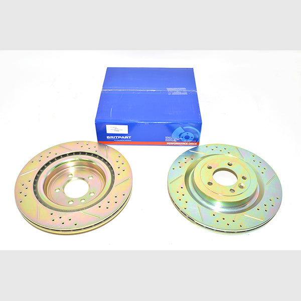 DA4686 - 1 - Rear Brake Discs Grooved and Drilled Performance Upgrade for Range Rover Sport L494 – DA4686-1