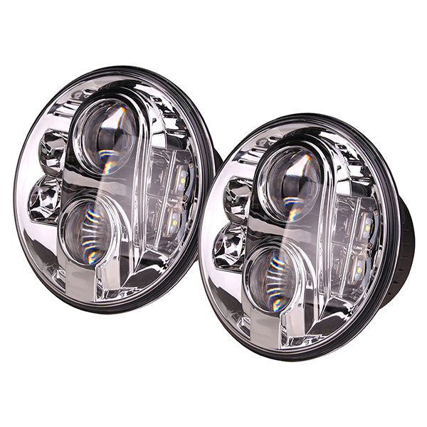 Lynx Eye LED Headlamp Pair Right Hand Drive 7" Round DOT & E - Marked for Defender – DA6282