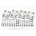 2Nd Row Door Hinges - Alloy - Defender (1986 – 2006) Natural aluminium finish, Set of 4, Complete with stainless steel fixings – GA1309
