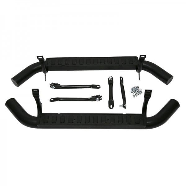 Side Steps Black Fire & Ice suitable for Defender 90 vehicles (1986 – 2006) DEF 90 / DEF 110 2DR PICK UP - 03 On TD5 – LR008379B