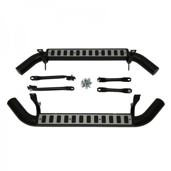 Side Steps Silver Fire & Ice suitable for Defender 90 vehicles (1986 – 2006) DEF 90 / DEF 110 2DR PICK UP - 03 On TD5 – LR008379