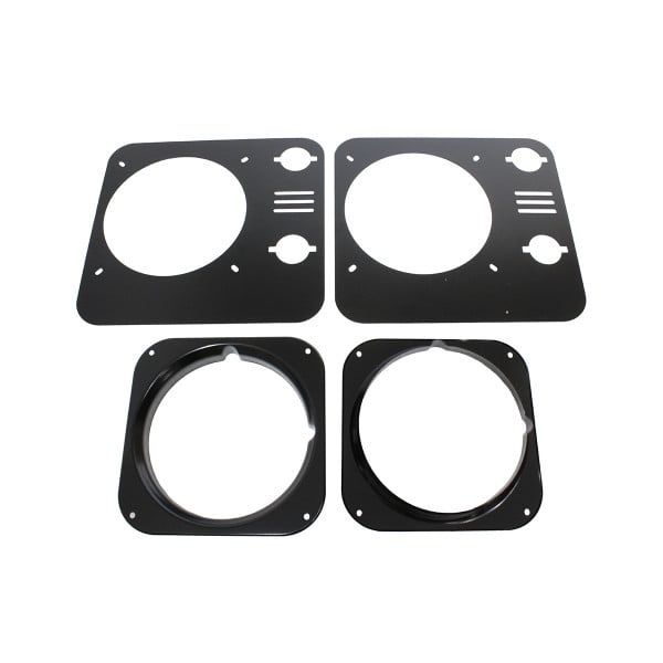 Retro Headlamp Bezel Kit Slotted for Land Rover Defender