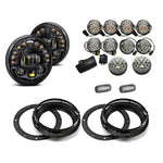 Black Projector LED Alien Headlights with DRL Light Package - Clear Full suitable for Land Rover Defender