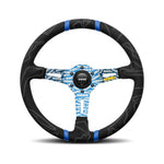 MOMO Ultra Black Steering Wheel - Blue Insert