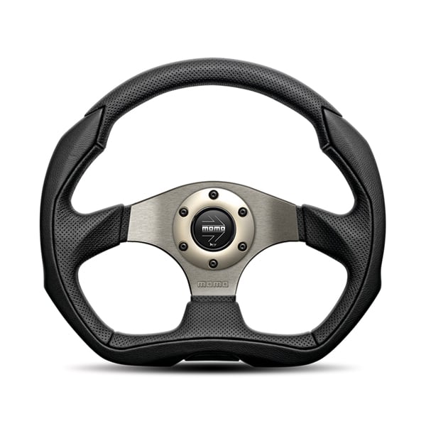 Momo Eagle Steering Wheel in Black Leather for Land Rover Defender