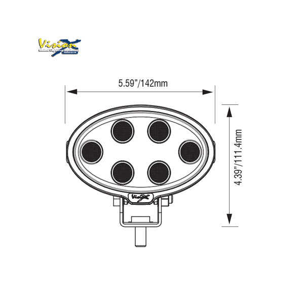 VISION X VL SERIES OVAL 6-LED 30W W/DT