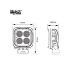 VISION X VL SERIES SQUARE 4-LED 12W W/DT