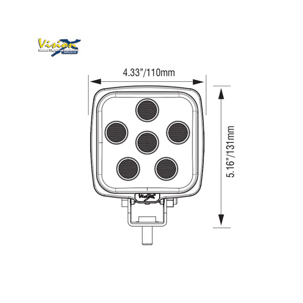 VISION X VL SERIES SQUARE 9-LED 45W W/DT