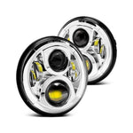 LED EVO Headlights Chrome suitable for Land Rover Defender