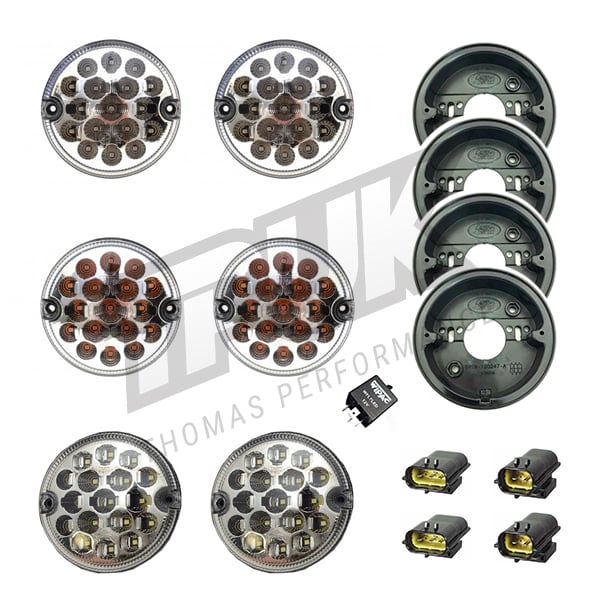 Wipac LED Rear Light Kit - Clear (95mm) for Land Rover Defender