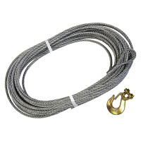 Replacement Galvanised Winch Cable with Hook 30.5 Metre