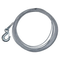 Replacement Galvanised Winch Cable with Hook 15.2 Metre