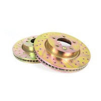 Terrafirma vented front cross drilled and groved brake disc (D3 TdV6 and 4.0P)